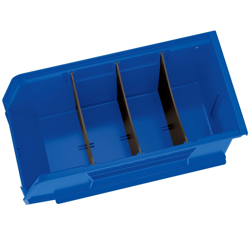 Akro-Mils 41230 Plastic Width Dividers for AkroBins Stackable Storage Bins Model 30230, Custom Storage Inserts for Tools, Crafts & Supplies, 6-Pack, Black - Image 4